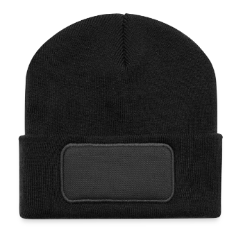 Recycled Patch Beanie - black - Front