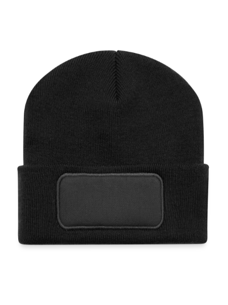 Recycled Patch Beanie - black - Front