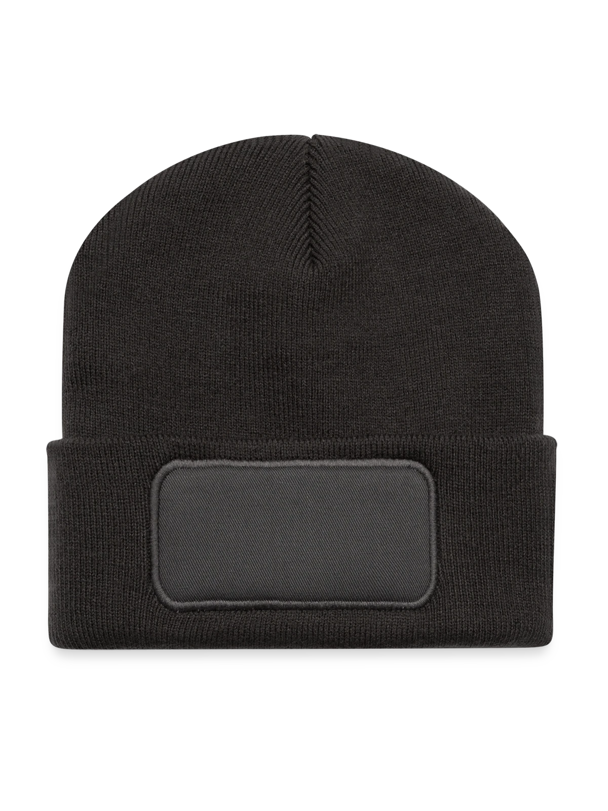 Recycled Patch Beanie - dark grey - Front