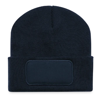 Beanie recyclé à patch - bleu marine