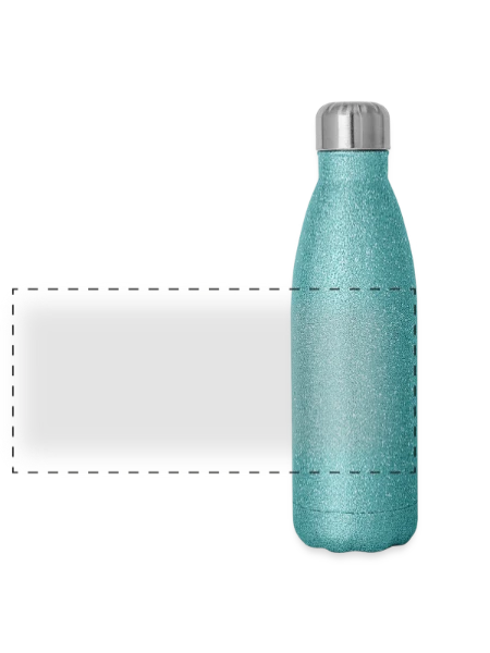Panoramic Glitter Thermal Bottle 500 ml - blue glitter - Front