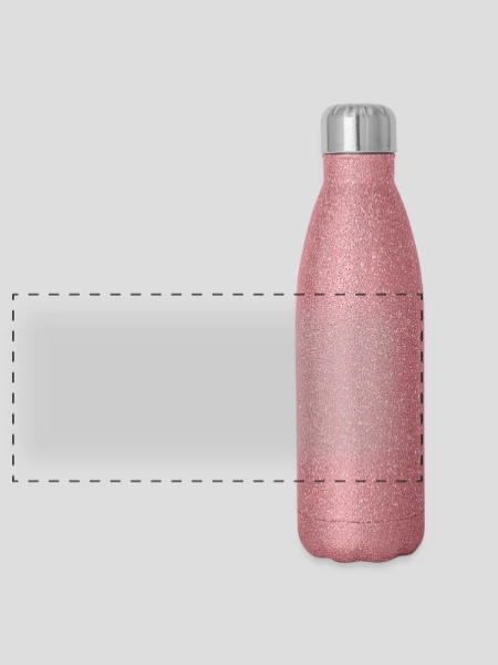 Panorama Glitzer Isolierflasche 500 ml - Pink Glitzer - Vorne
