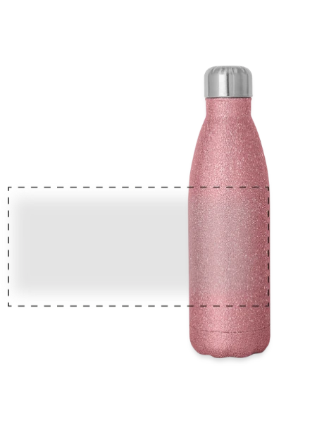 Panoramic Glitter Thermal Bottle 500 ml - pink glitter - Front