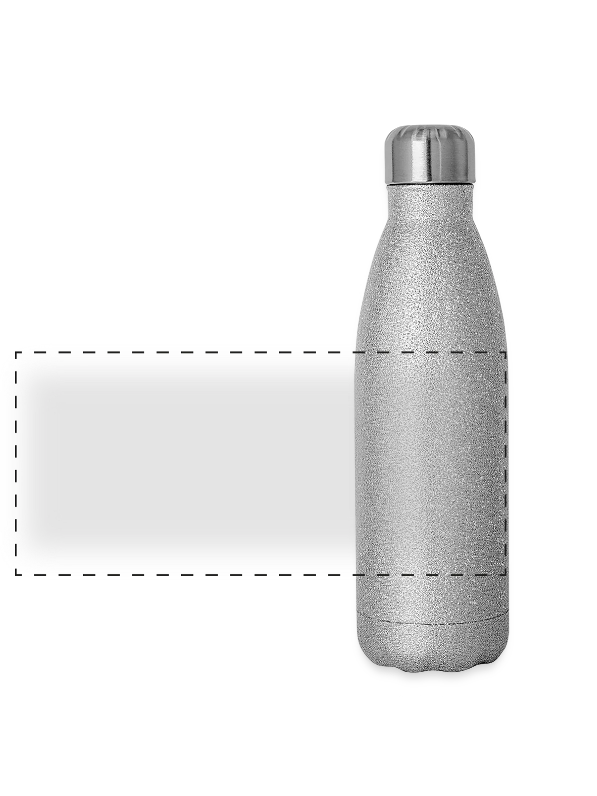 Panoramic Glitter Thermal Bottle 500 ml - silver glitter - Front