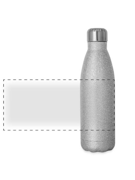 Gourde isotherme panoramique pailletée 500 ml - paillettes argentées - Devant