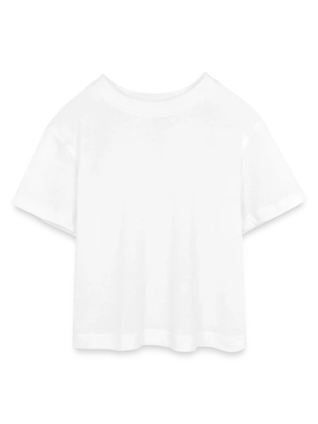 T-shirt Crop Top en jersey Ado - blanc - Devant