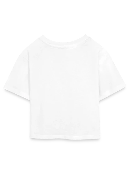 Kids’ Cropped Jersey T-Shirt - white - Back
