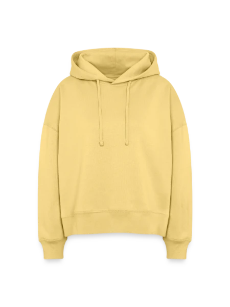 Sweat à capuche bio Nora coupe boxy Stanley/Stella Femme - jaune délavé - Devant