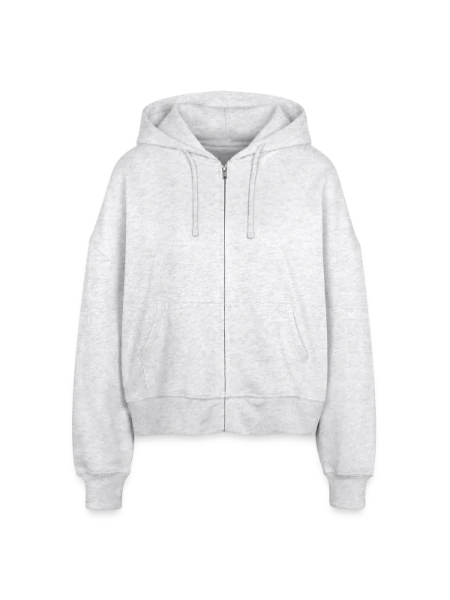 Stanley/Stella Boxy Frauen Bio Zip Hoodie Ida - Weiß meliert - Vorne
