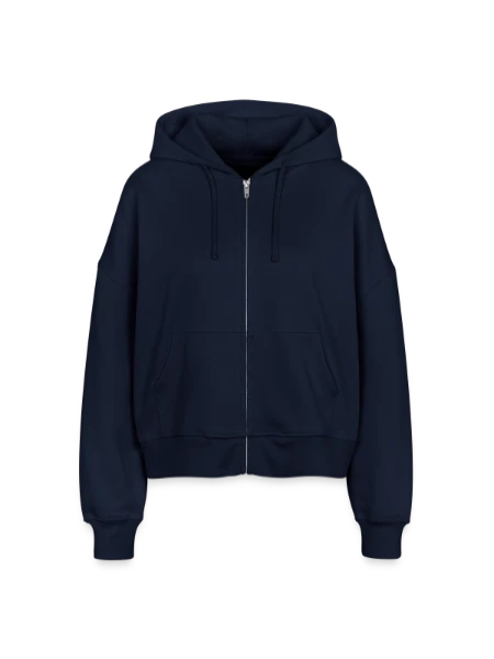 Stanley/Stella Boxy Women’s Organic Zip Hoodie Ida - navy - Front