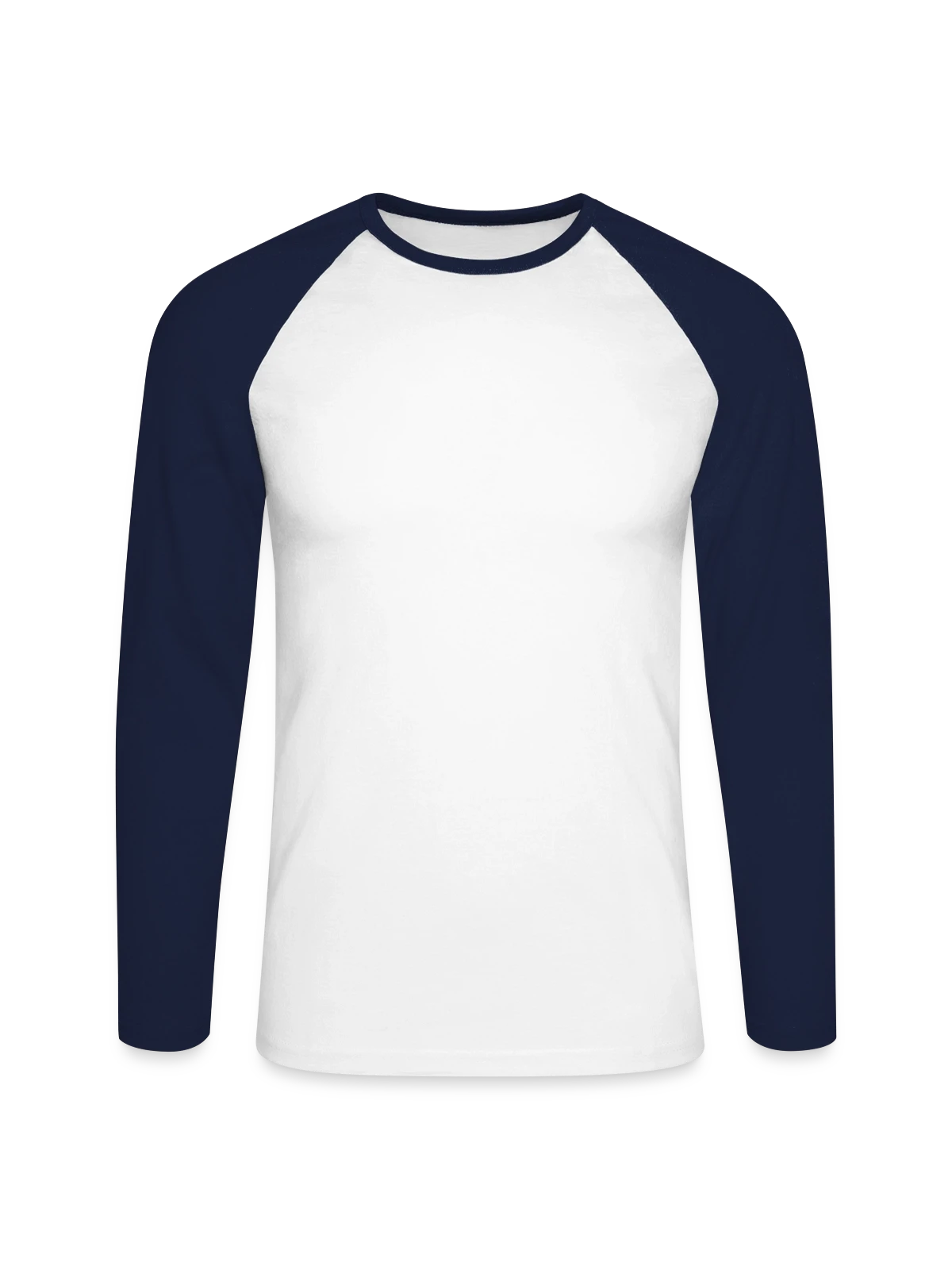 T-shirt baseball manches longues Homme - blanc/marine - Devant
