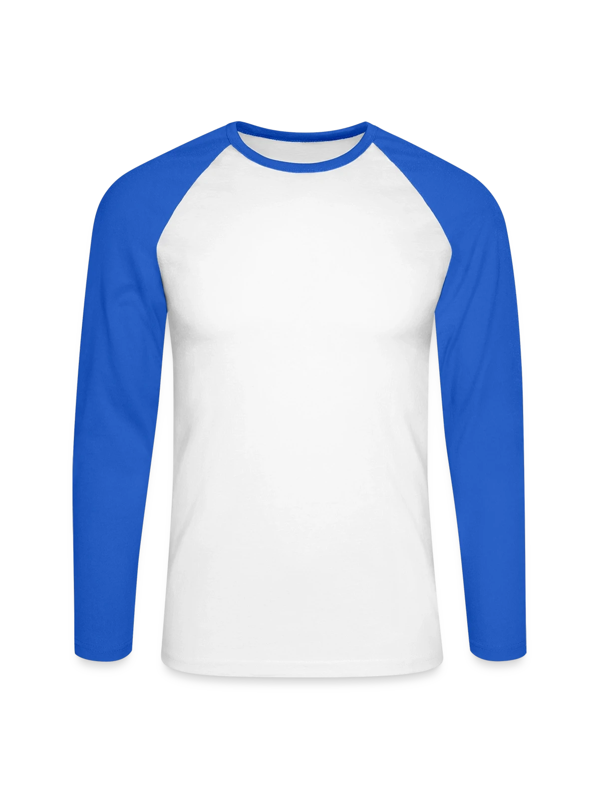 Unisex Long Sleeve Baseball T-Shirt - white/royal blue - Front