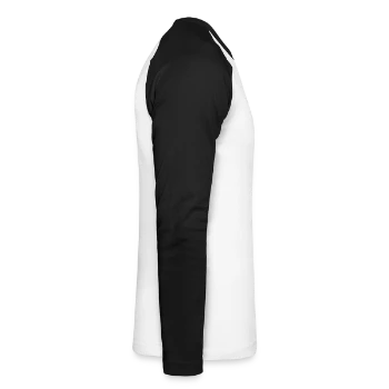 Unisex Baseballshirt langarm - Weiß/Schwarz - Rechts - Nik (191cm)