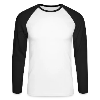 Unisex Baseballshirt langarm - Weiß/Schwarz