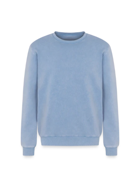 Relaxed Unisex Premium Acid-Washed Sweatshirt - Blau Acid Wash - Vorne