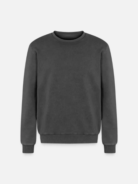 Relaxed Unisex Premium Acid Washed Sweatshirt - acid washed black - Front