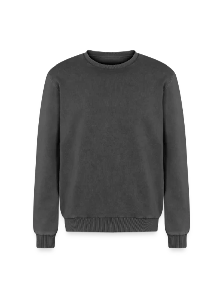 Relaxed Unisex Premium Acid Washed Sweatshirt - acid washed black - Front