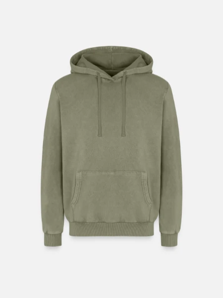 Relaxed Unisex Premium Acid Washed Hoodie - acid washed green - Front