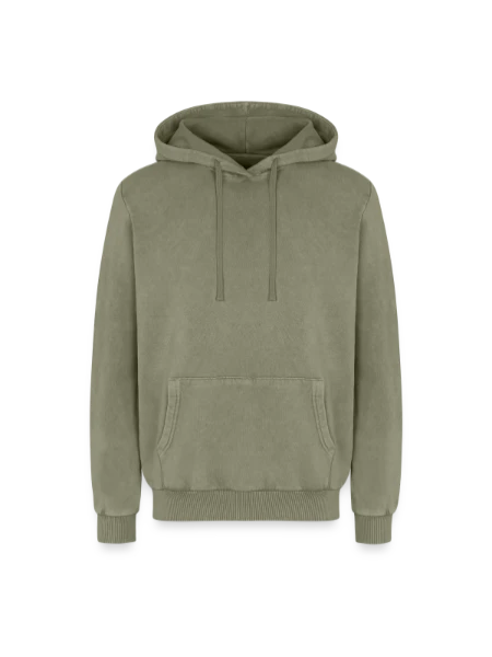 Relaxed Unisex Premium Acid-Washed Hoodie - Grün Acid Wash - Vorne