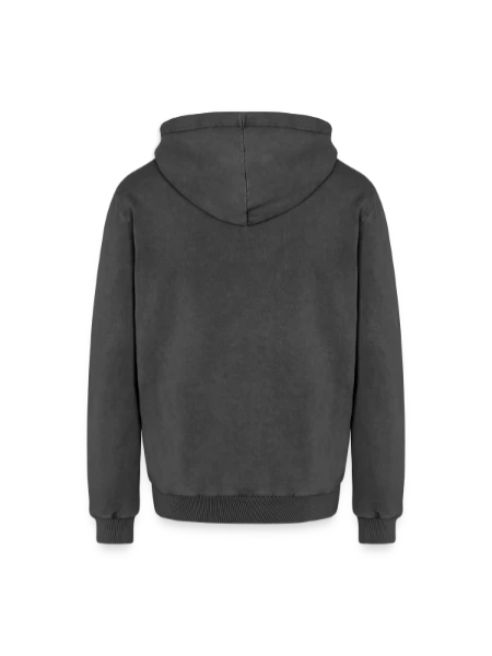 Sweat à capuche unisexe Premium acid-wash en coton - noir délavé acide - Dos