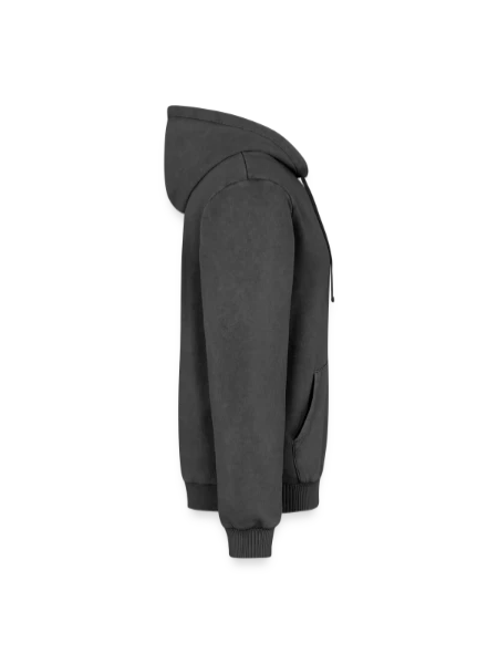 Sweat à capuche unisexe Premium acid-wash en coton - noir délavé acide - Droite