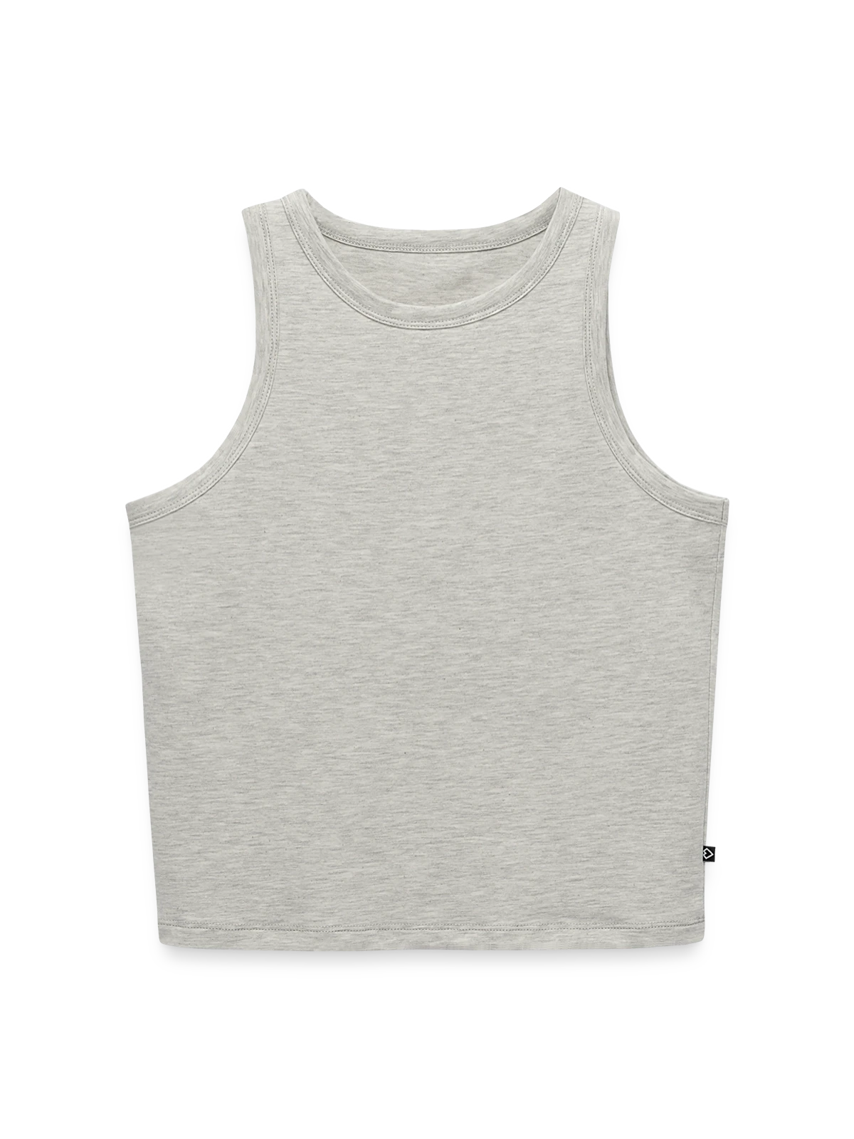 Women’s Cropped Organic Tank Top - heather grey - Front