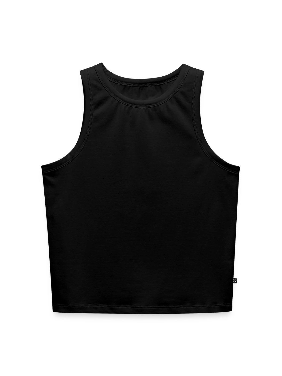 Women’s Cropped Organic Tank Top - black - Front