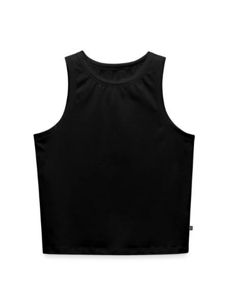 Débardeur cropped femme bio - noir - Devant