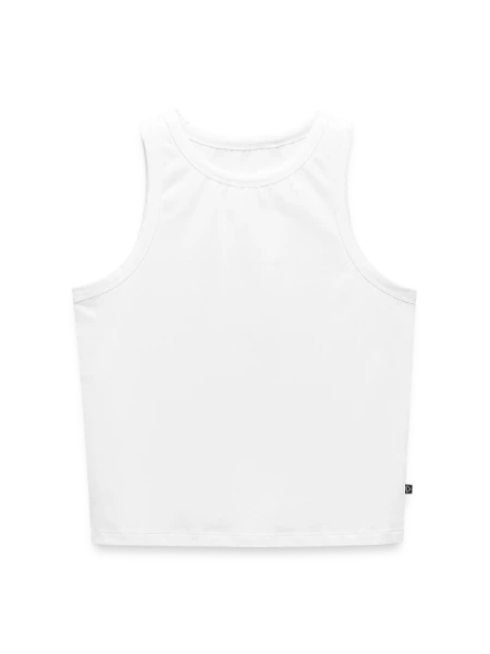 Cropped Frauen Organic Tank Top - Weiß - Vorne
