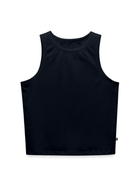 Cropped Frauen Organic Tank Top - Navy - Vorne