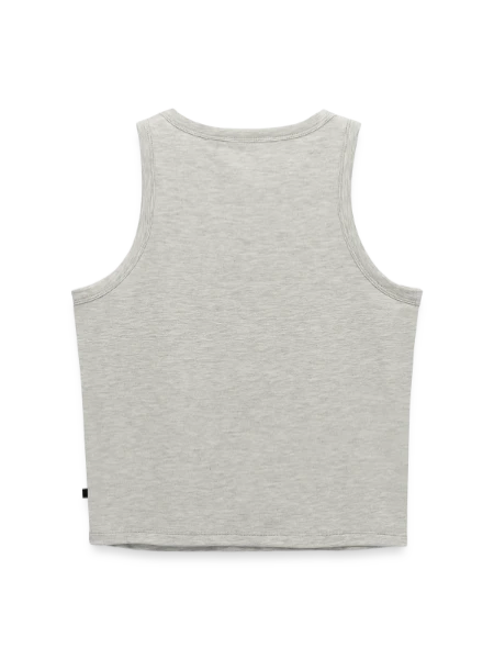 Women’s Cropped Organic Tank Top - heather grey - Back