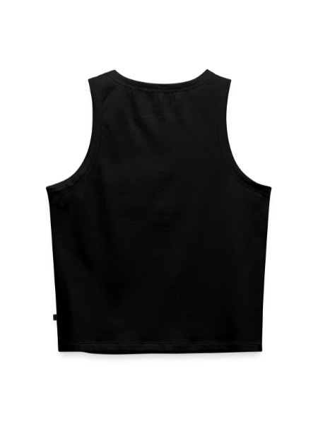 Women’s Cropped Organic Tank Top - black - Back