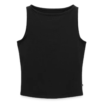 Women’s Organic Boat Neck Tank Top - black - Front - Selfina (174cm)