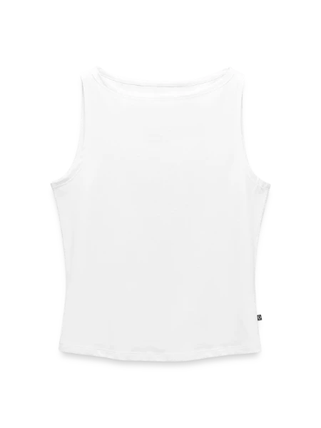 Frauen Organic Tank Top mit U-Boot-Ausschnitt - Weiß - Vorne