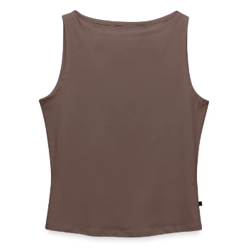 Frauen Organic Tank Top mit U-Boot-Ausschnitt - Dunkles Taupe - Vorne - AI Model Female 172 dark (172cm)