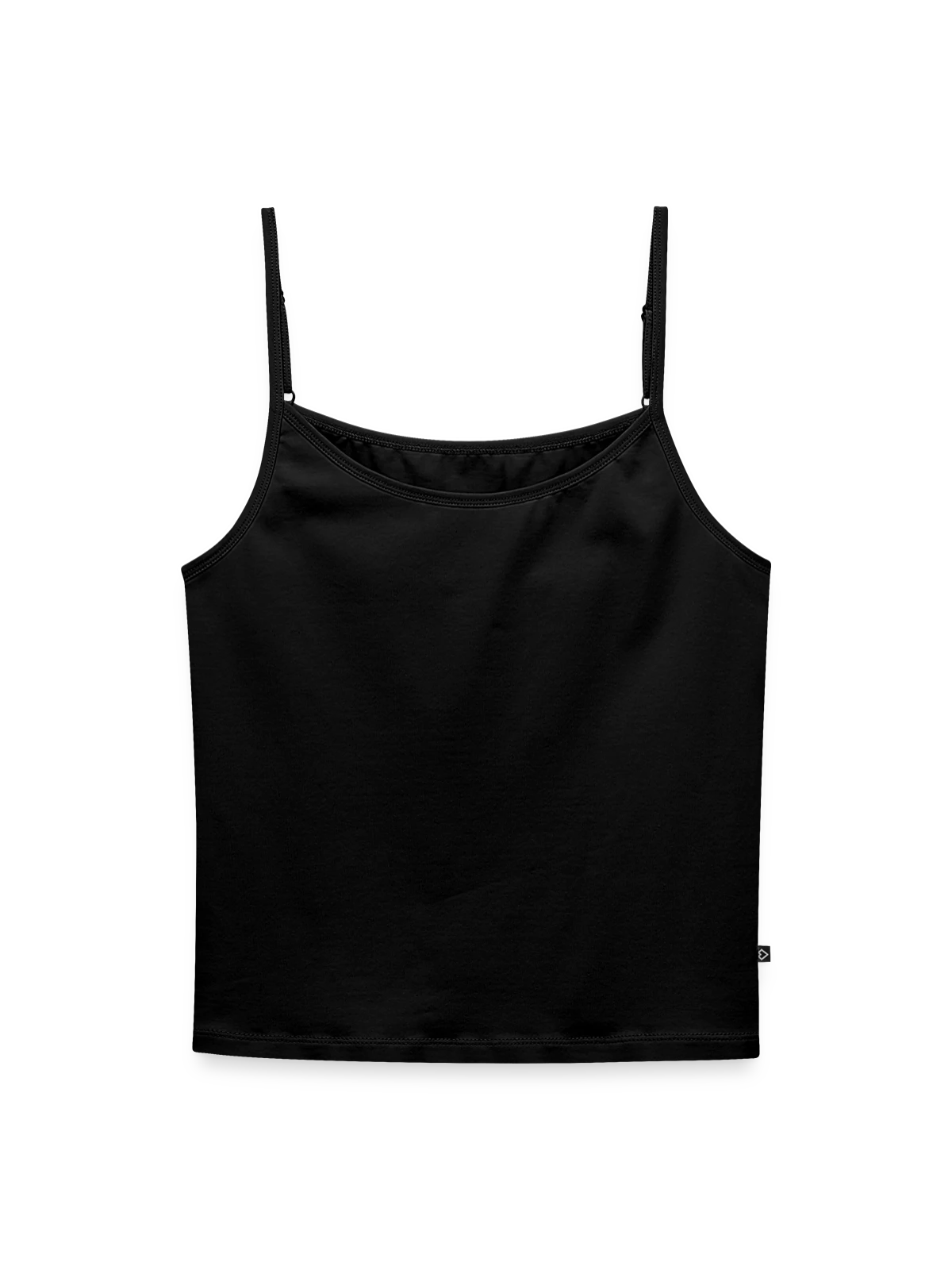 Women's Premium Organic Spaghetti Strap Top - black - Front