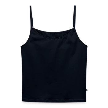 Women's Premium Organic Spaghetti Strap Top - navy - Front - Selfina (174cm)