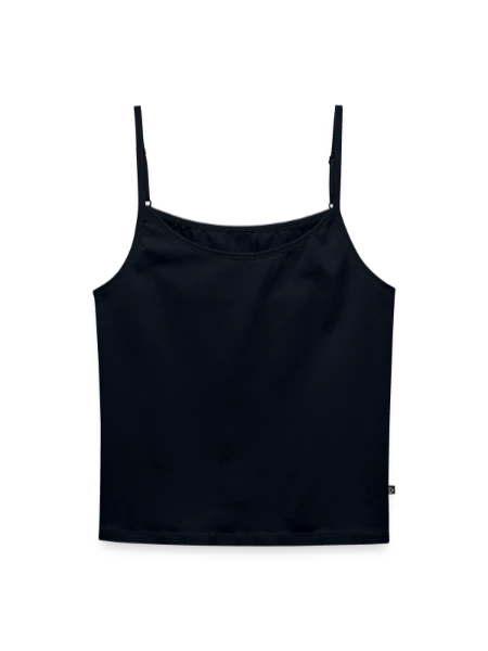 Frauen Premium Organic Top mit Spaghettiträgern - Navy - Vorne