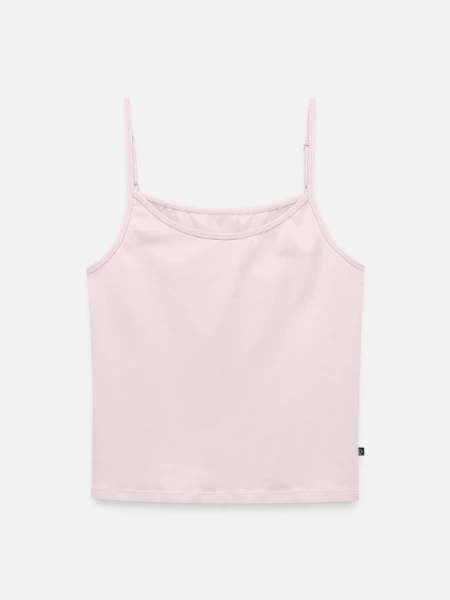Women's Premium Organic Spaghetti Strap Top - powder pink - Front