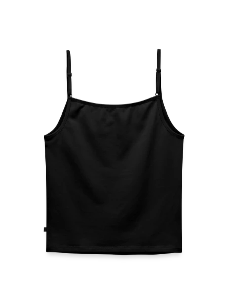 Women's Premium Organic Spaghetti Strap Top - black - Back
