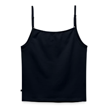 Women's Premium Organic Spaghetti Strap Top - navy - Back - Selfina (174cm)