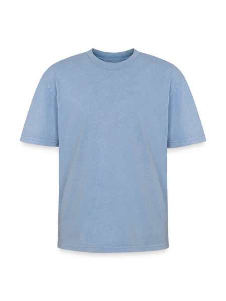 Oversized Unisex Premium Acid-Washed T-Shirt - acid washed blue - Front