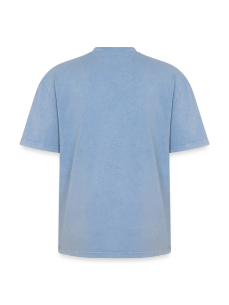 Oversized Unisex Premium Acid-Washed T-Shirt - acid washed blue - Back