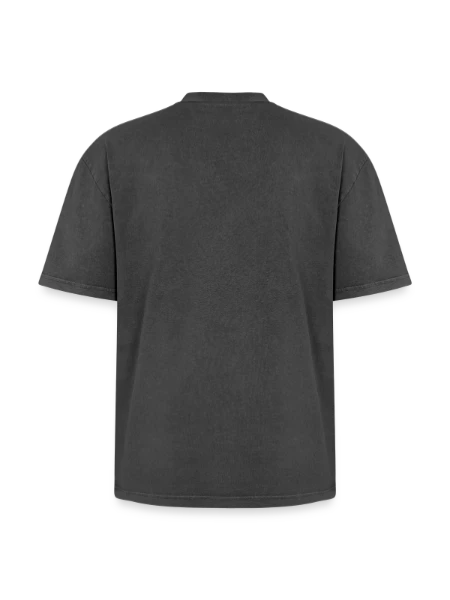 T-shirt unisex oversize Premium acid-washed - nero lavaggio acido - Retro