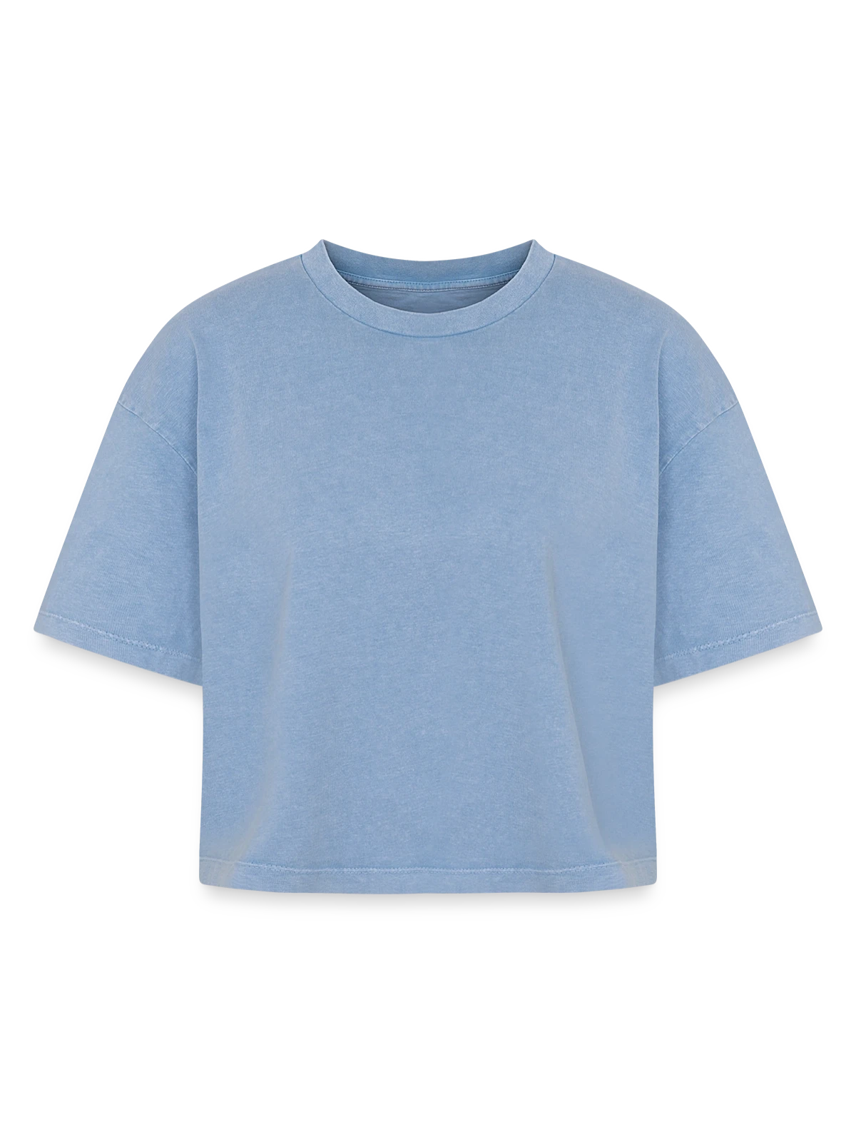 Boxy Women's Premium Acid Washed T-Shirt - acid washed blue - Front