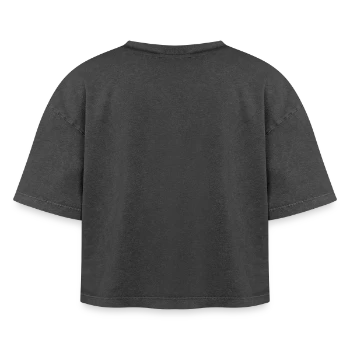 T-skjorte Premium dame med boxy passform og acid wash-effekt - svart syrevasket - Bak - AI Model Female 172 light (172cm)