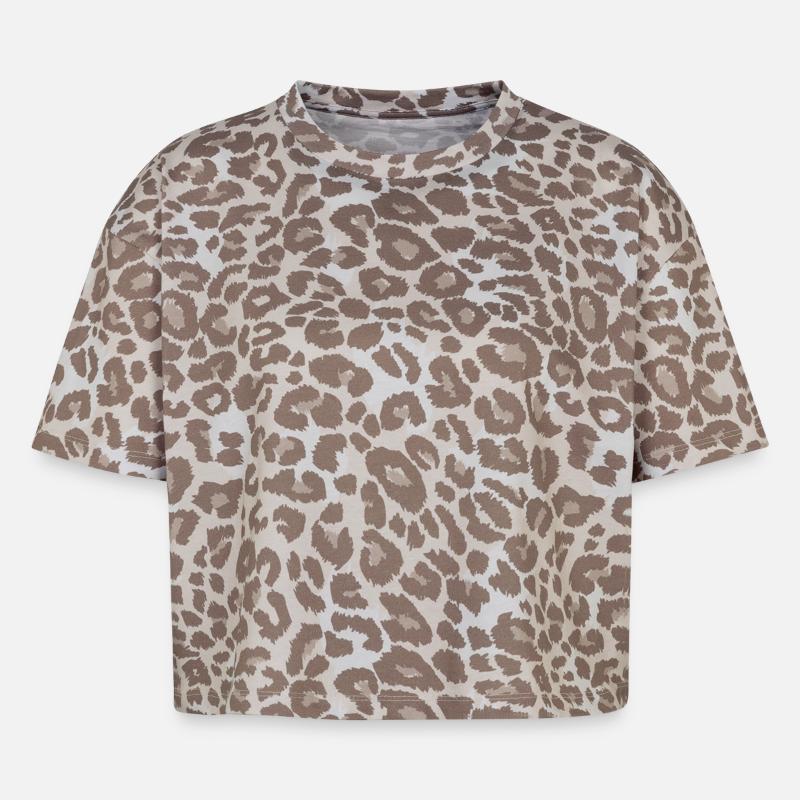 T-shirt damski boxy w panterkę premium