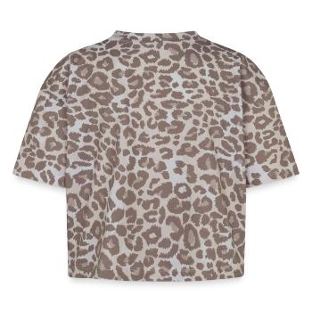 Dame boxy T-skjorte med leopardmønster