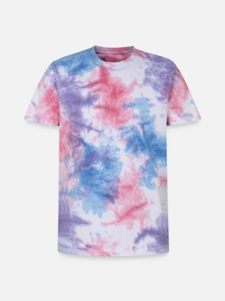 Unisex Premium Tie-Dye T-Shirt - Pink/Purple/Blue - Front