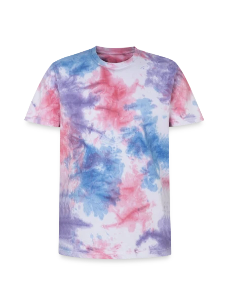 T-shirt tie-dye premium unisexe - rose/violet/bleu - Devant